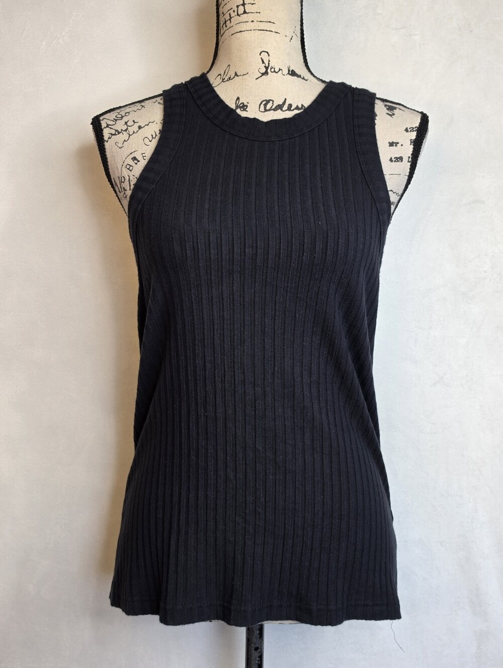 Free People Everyday Ribbed Tank Top - Black Sz L
